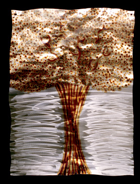  "Stainless Tree Of Life", Original, Torch Painted Stainless Steel - Jason Mernick