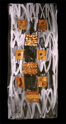 "Weave III", Original, Stainless Steel & Pounded Copper Straight Weave - Jason Mernick