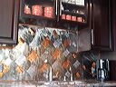 "Kitchen Backsplash", Stainless Steel & Copper, Luxury Condo - Westwood, CA - Jason Mernick