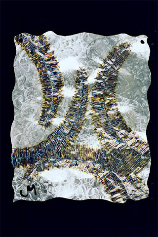 "Ferns", Original, Four Torch Painted Ferns with Scalloped Edges - No PC - Jason Mernick